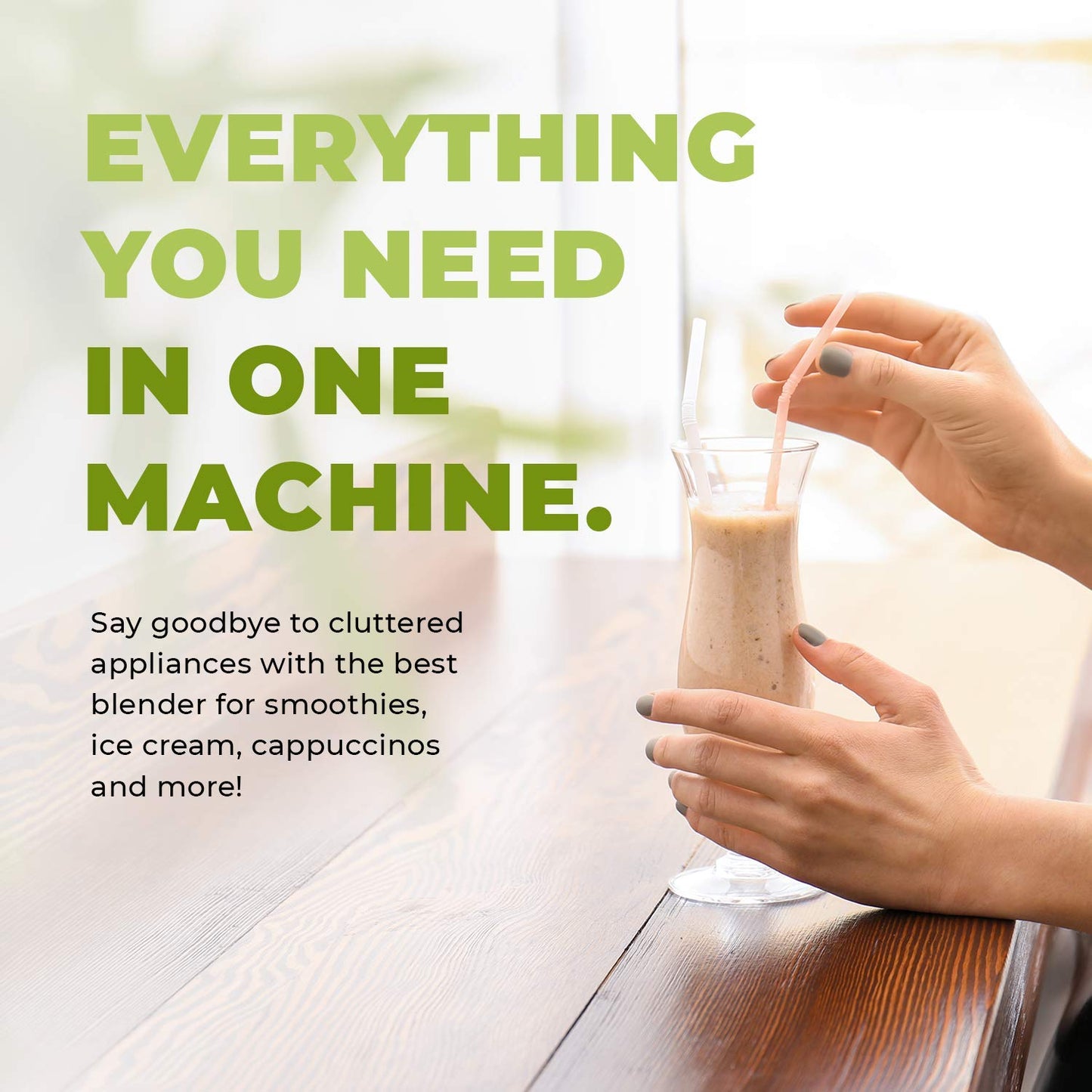 Cleanblend 1800W 3HP Commercial Countertop Blender, 64oz