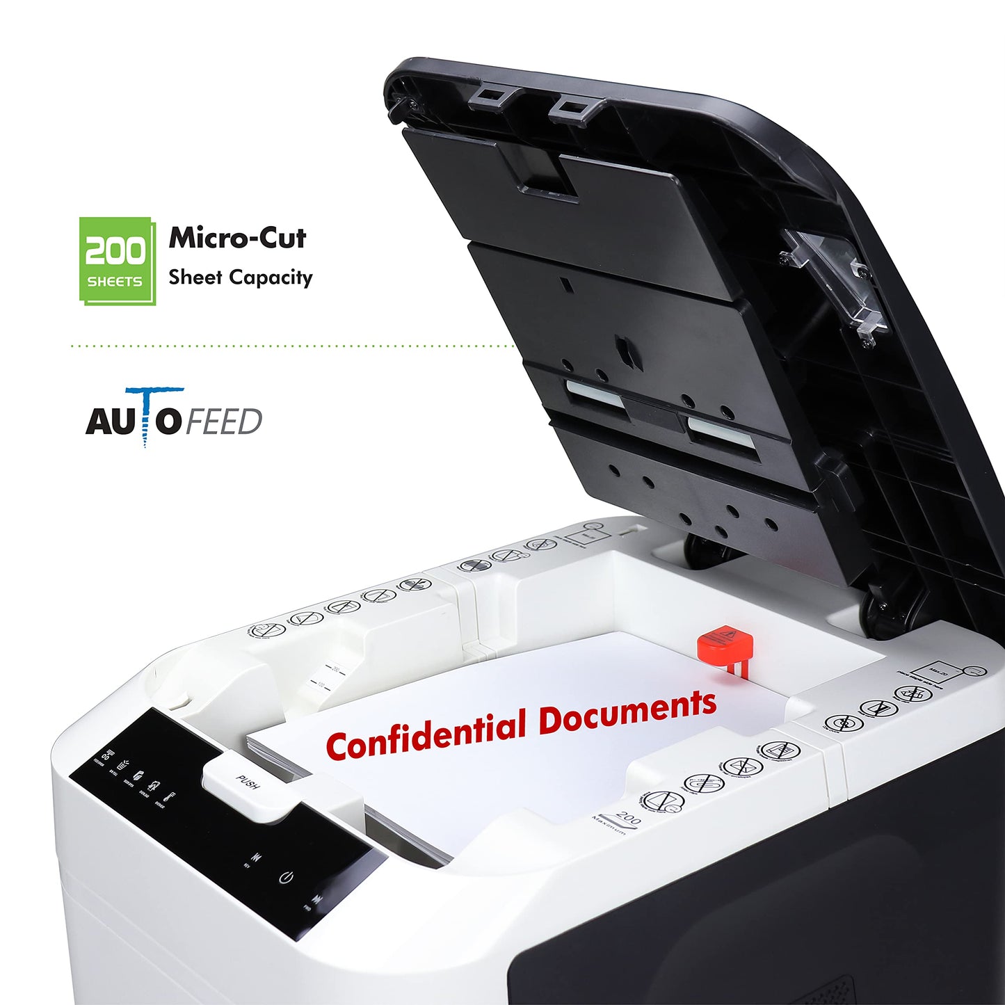 Aurora 200-Sheet Auto Feed Micro-Cut Paper Shredder, P-5