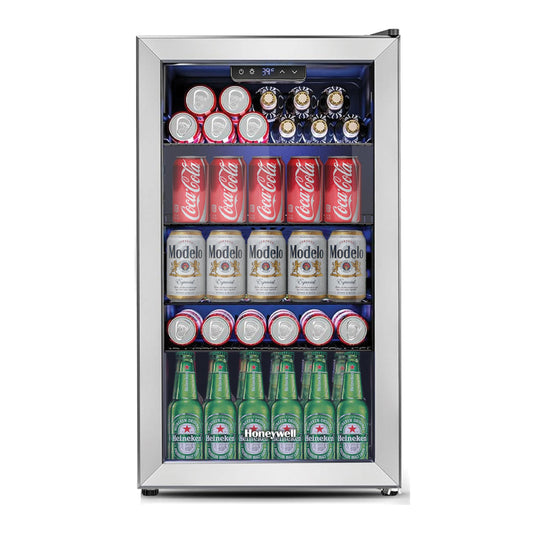Honeywell 116-Can Beverage Refrigerator | Glass Door