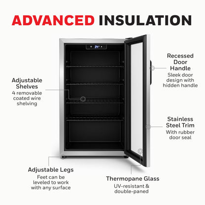 Honeywell 116-Can Beverage Refrigerator | Glass Door