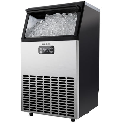 EUHOMY 100 lbs/Day Stainless Steel Under-Counter Commercial Ice Maker