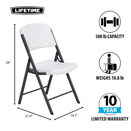 Lifetime 42804 Commercial Folding Chair White Granite 4-Pack
