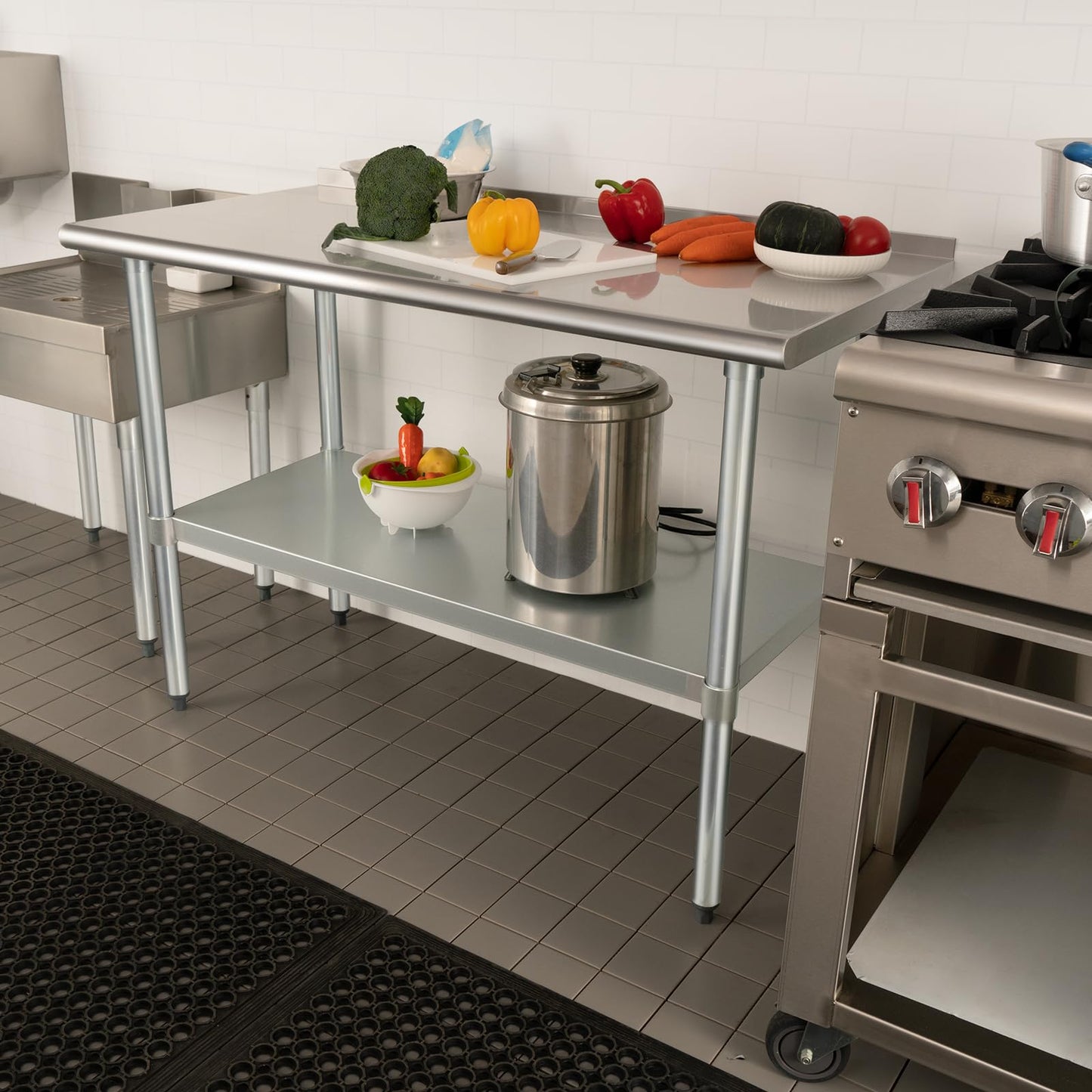 HARDURA Stainless Steel Prep Table 24x60" Backsplash