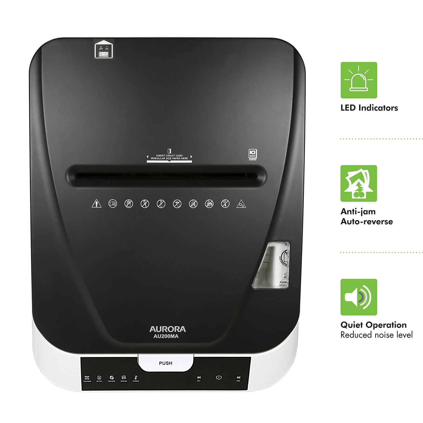 Aurora 200-Sheet Auto Feed Micro-Cut Paper Shredder, P-5