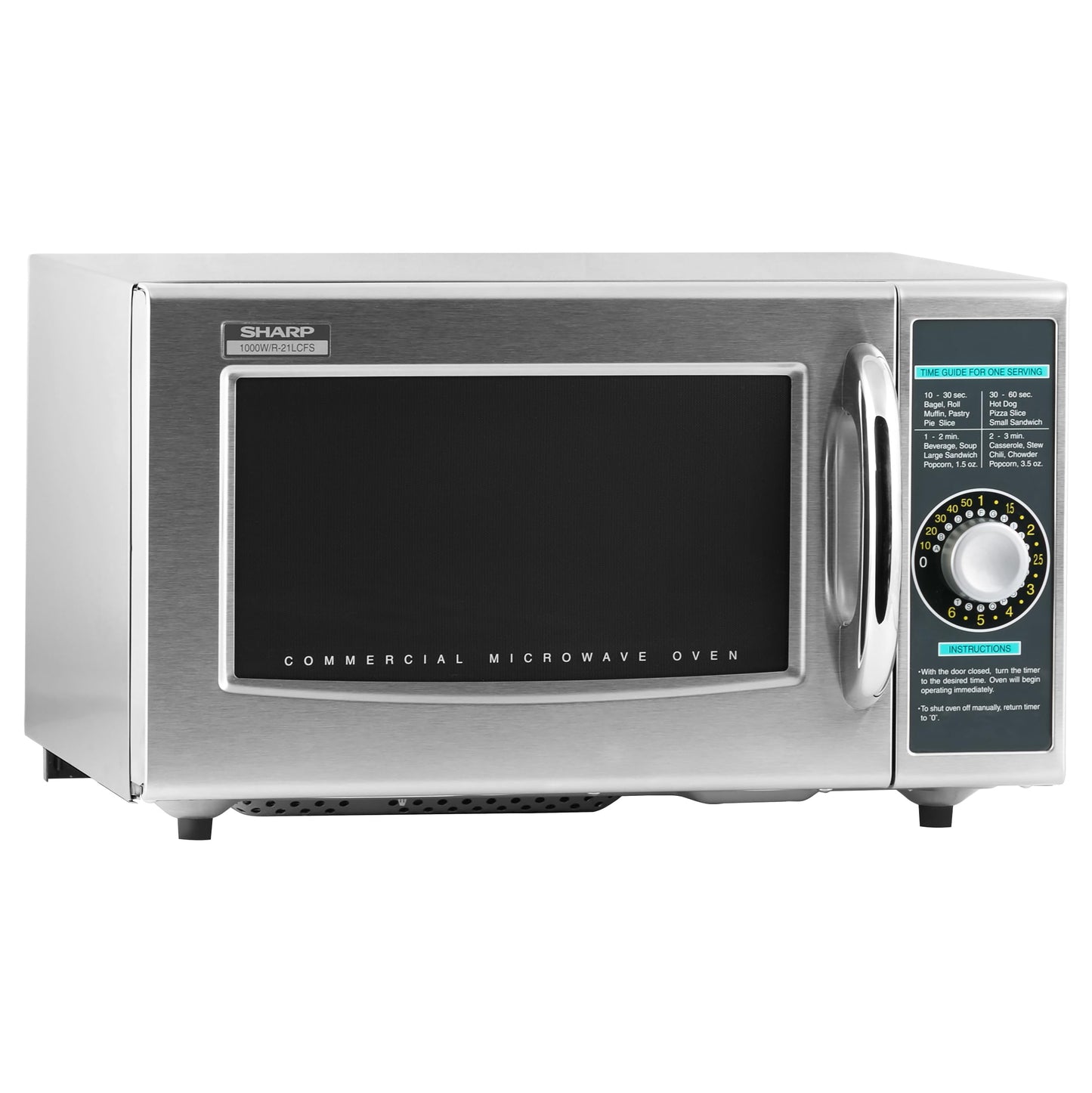 Sharp R-21LCFS Commercial Microwave Oven 1000W Stainless Steel Dial Timer