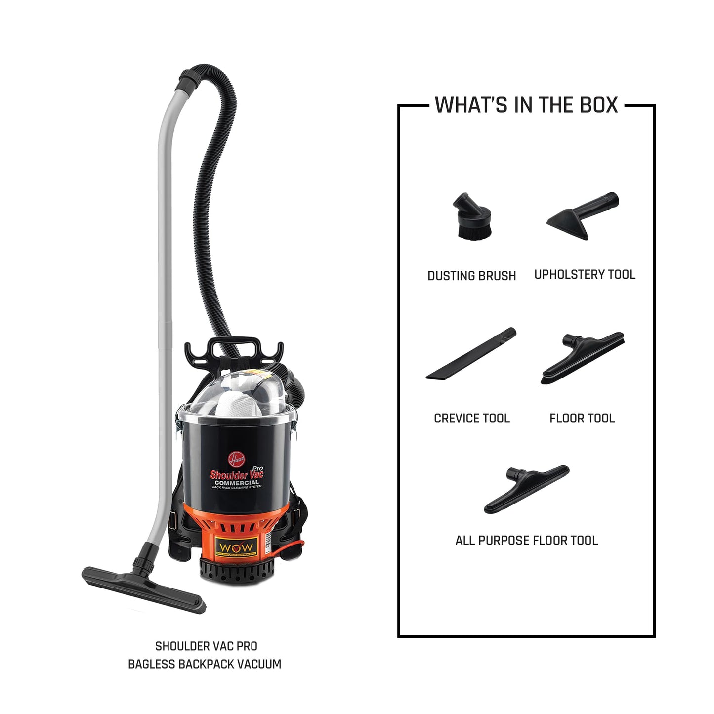 Hoover Commercial Shoulder Vac Pro Bagged Backpack Vacuum