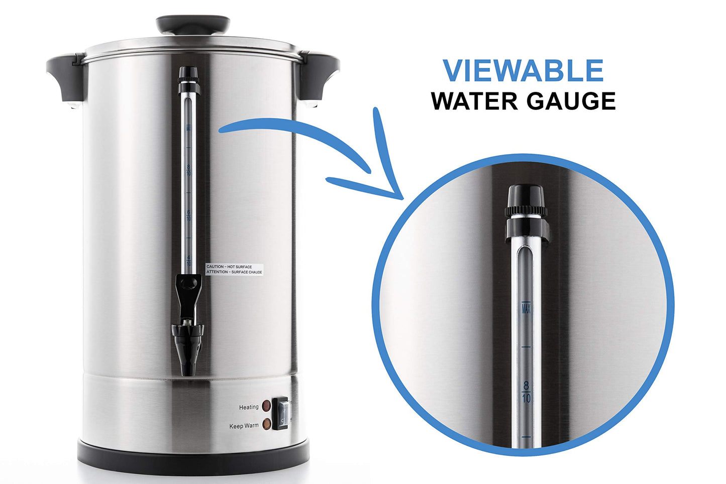 SYBO Commercial 100-Cup Stainless Steel Coffee Urn Percolator 16L