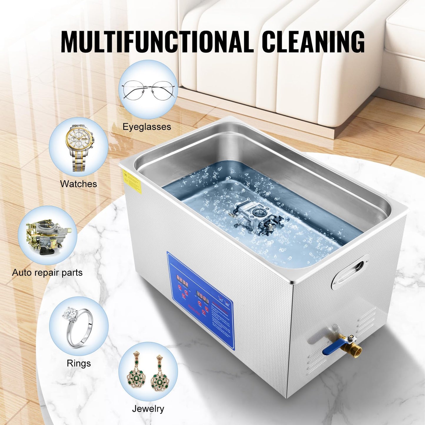 VEVOR 30L 1200W Ultrasonic Cleaning Machine Industrial Cleaner
