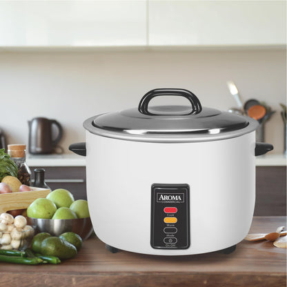 Aroma ARC-1033E 60-Cup Commercial Rice Cooker, White