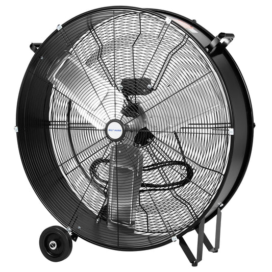 BILT HARD 34" 15000 CFM 3-Speed Industrial Drum Fan, Black