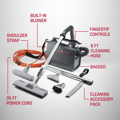 Hoover Commercial PortaPower Lightweight Canister Vacuum