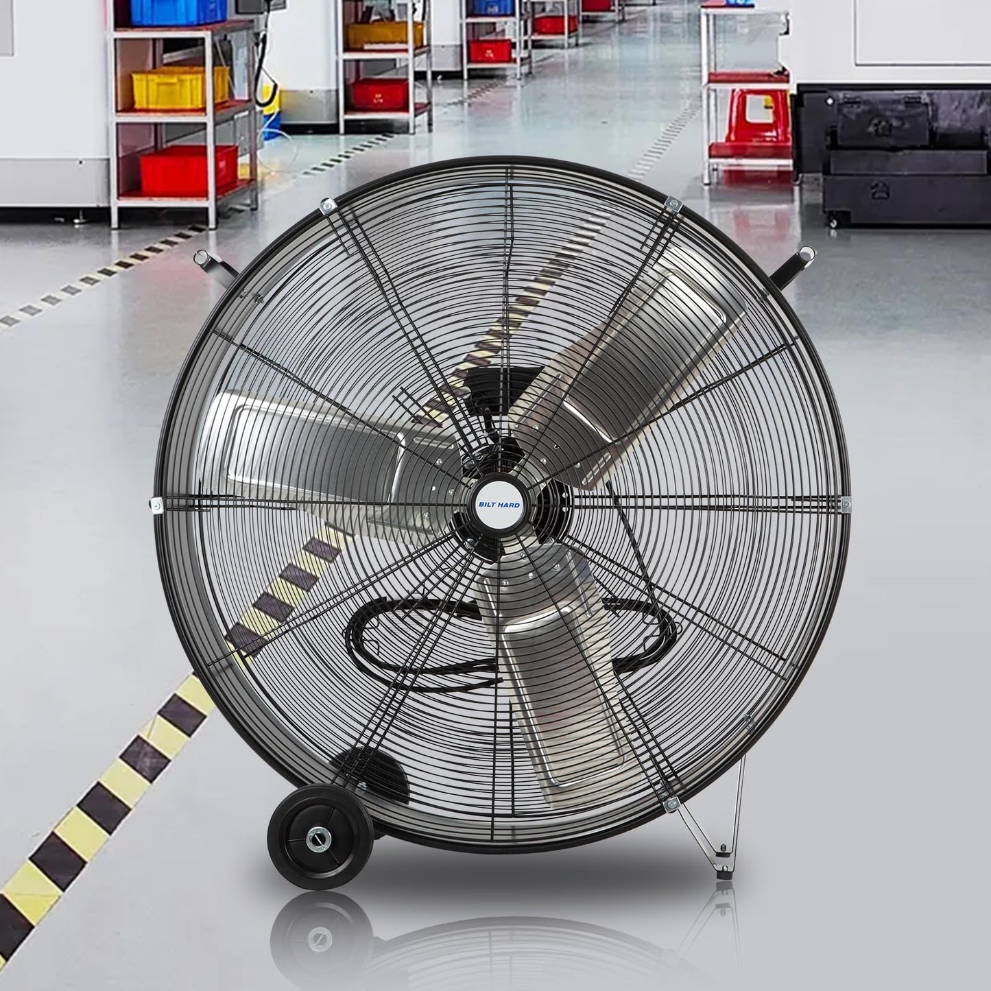 BILT HARD 34" 15000 CFM 3-Speed Industrial Drum Fan, Black