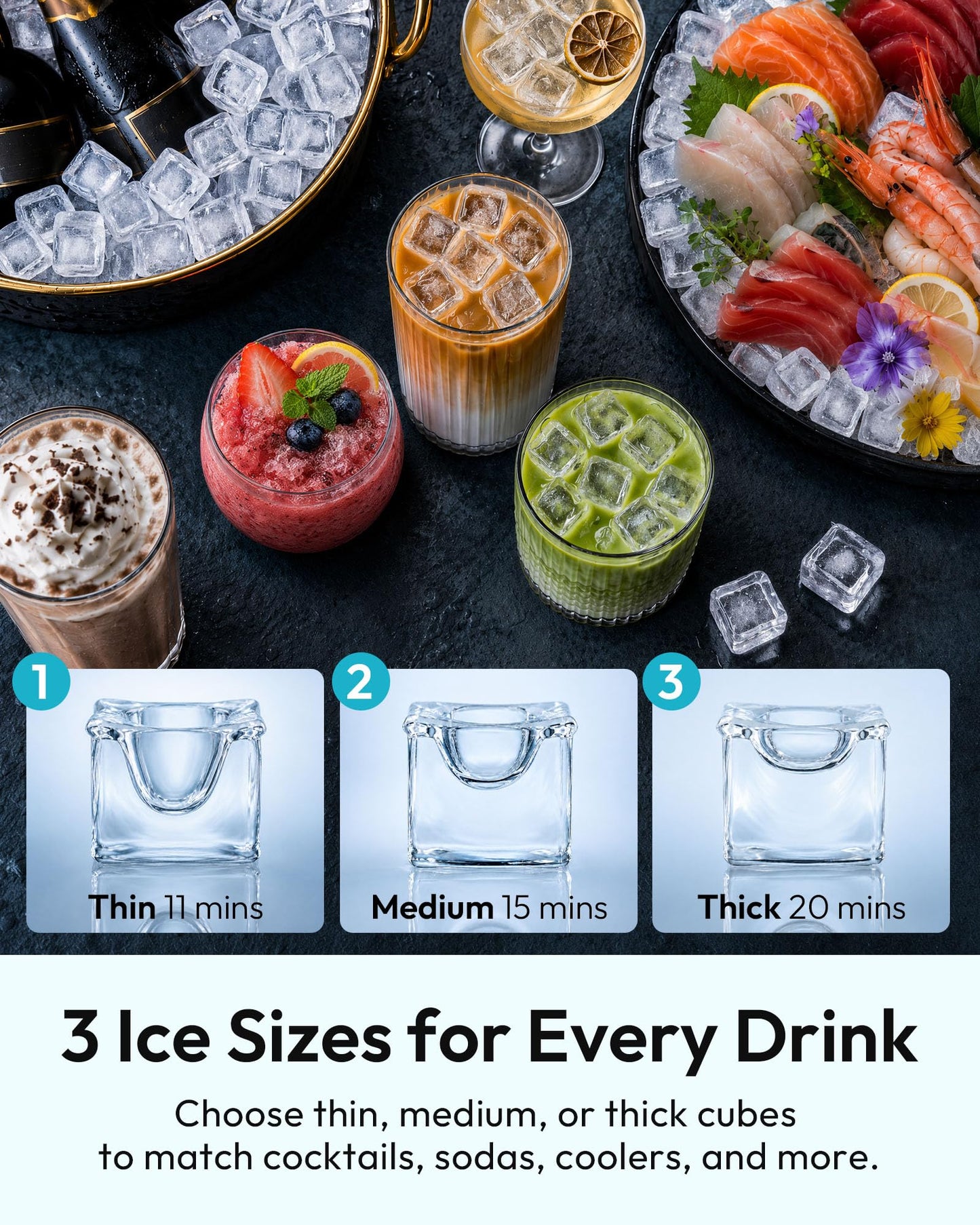 EUHOMY 100 lbs/Day Stainless Steel Under-Counter Commercial Ice Maker
