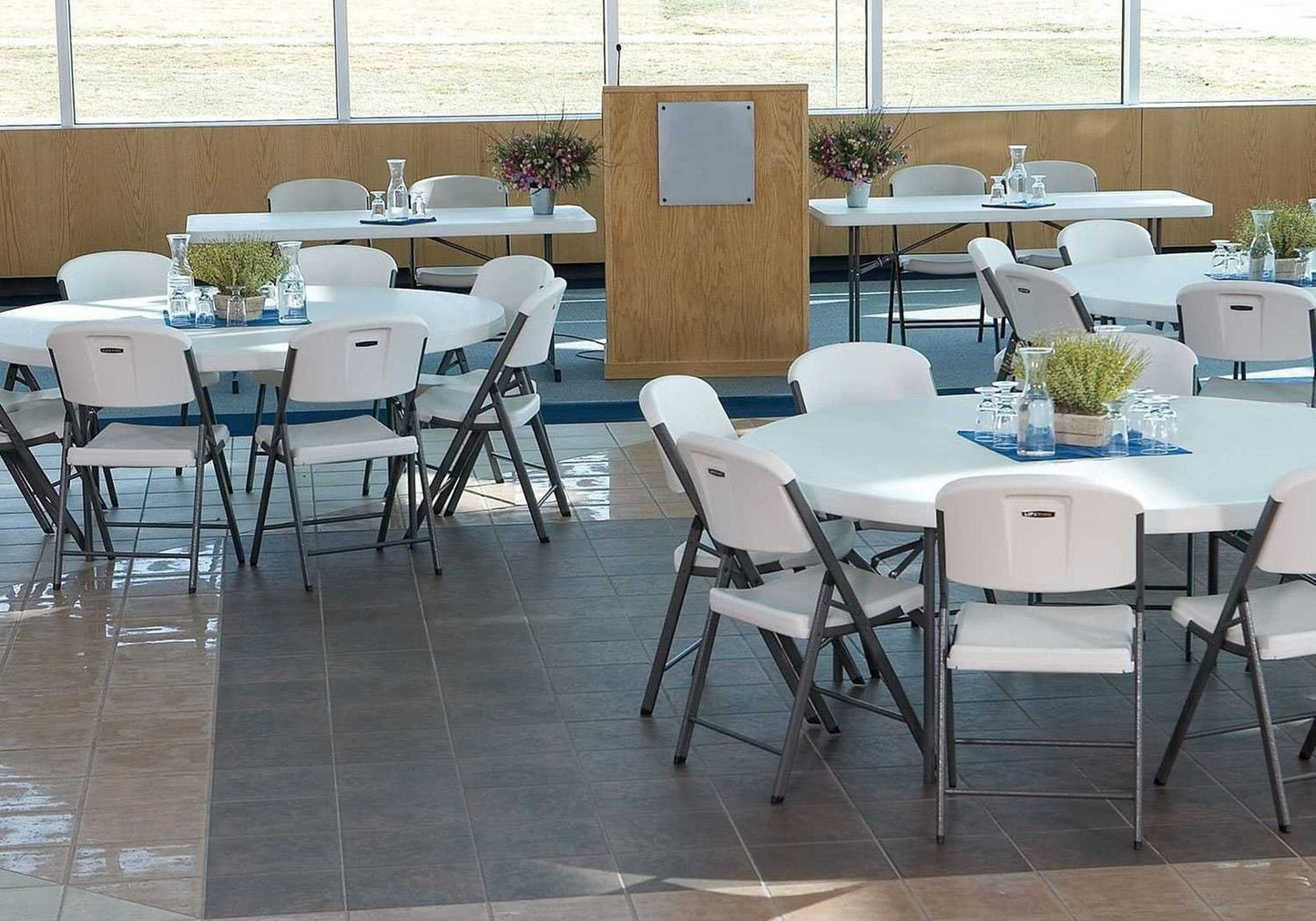 Lifetime 42804 Commercial Folding Chair White Granite 4-Pack