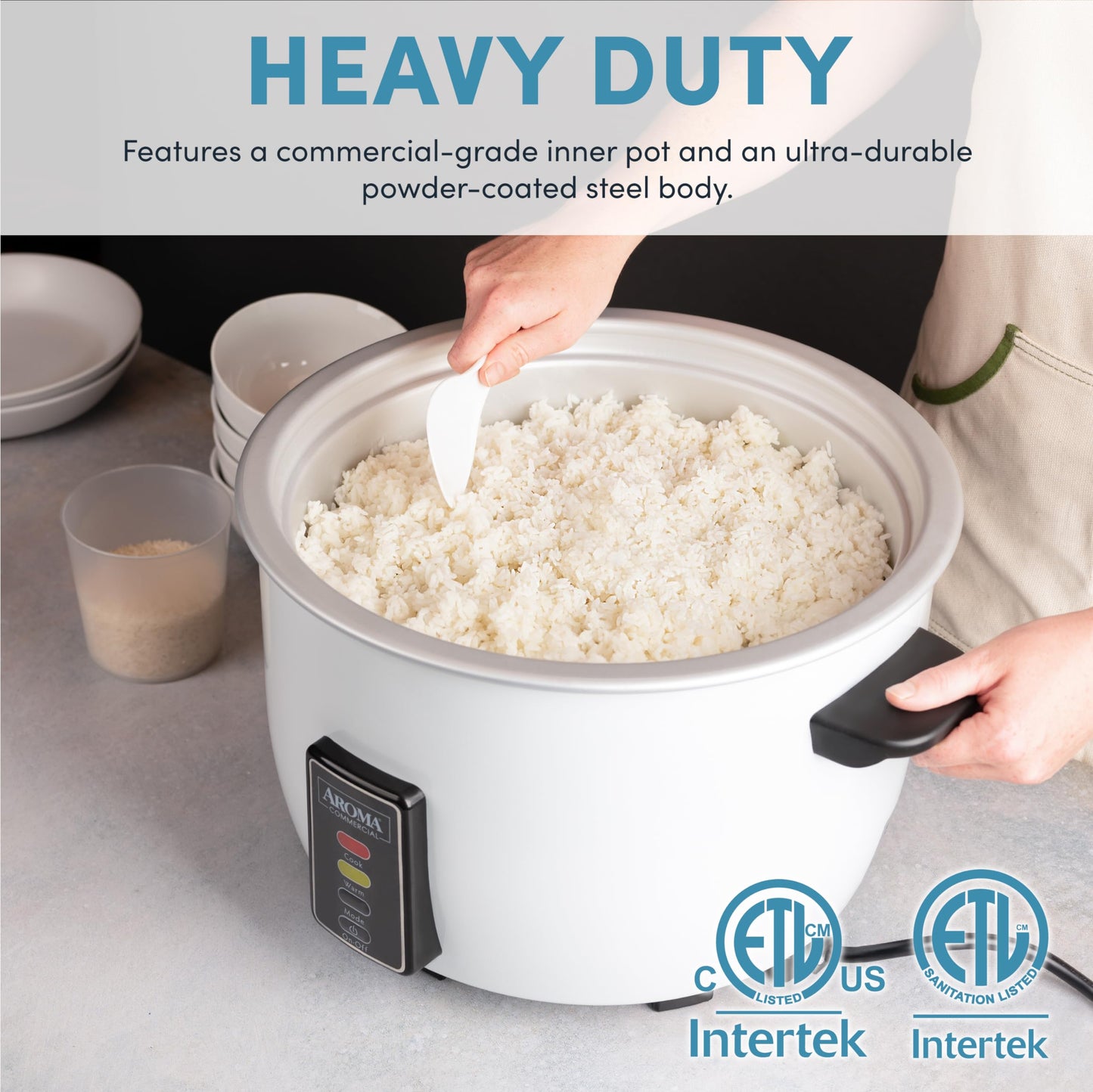 Aroma ARC-1033E 60-Cup Commercial Rice Cooker, White