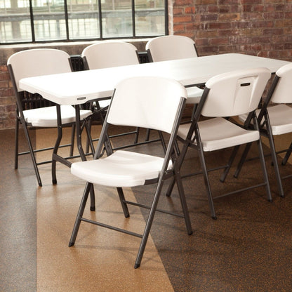 Lifetime 42804 Commercial Folding Chair White Granite 4-Pack