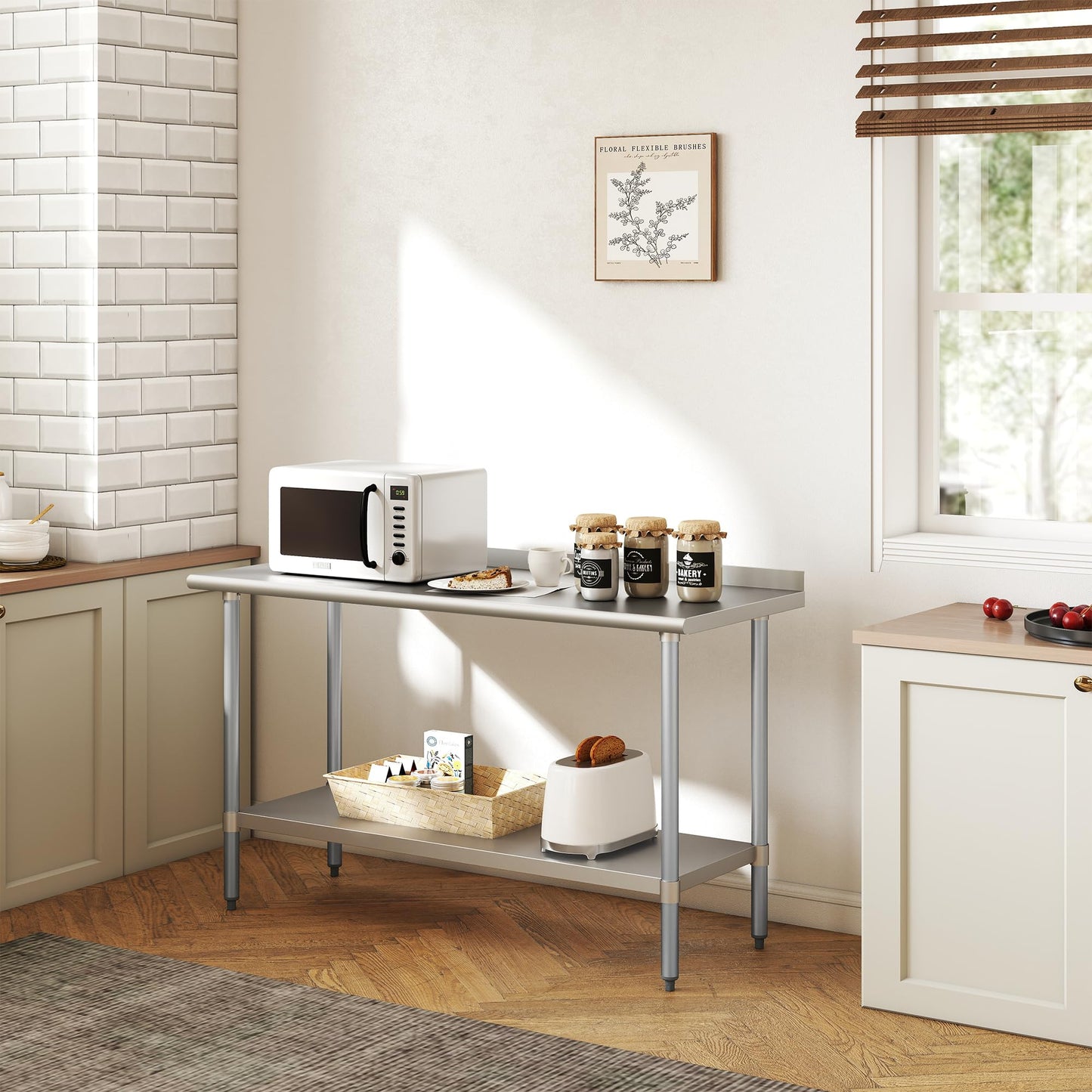 HARDURA Stainless Steel Prep Table 24x60" Backsplash