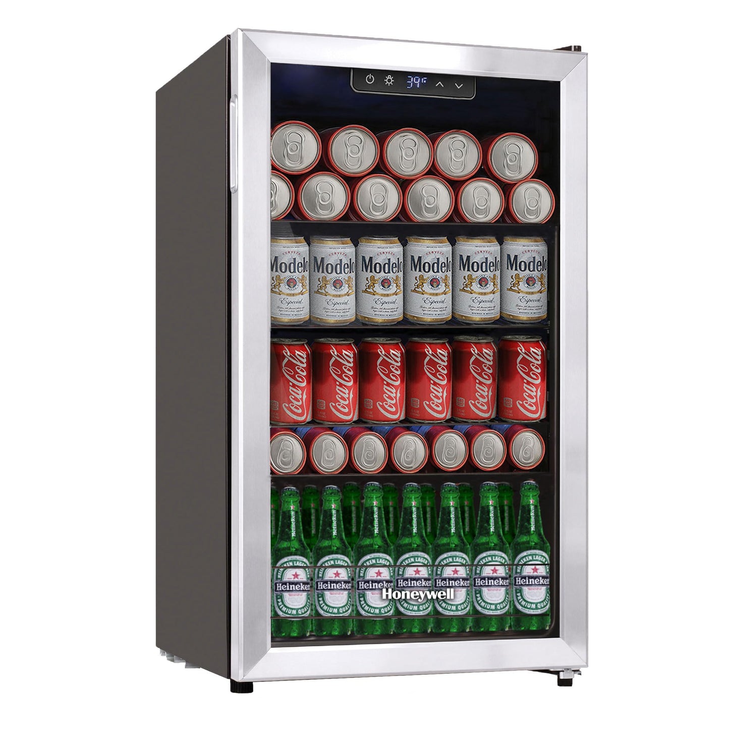 Honeywell 116-Can Beverage Refrigerator | Glass Door