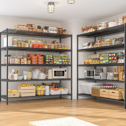 REIBII 3200LBS Heavy Duty 5-Tier Wire Shelving Unit 55.5"W
